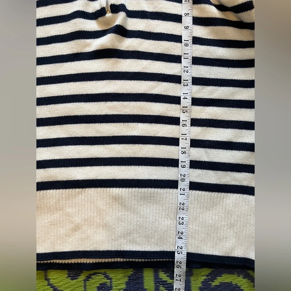 Aritzia Babaton Overseas Sweater Striped Navy and White Size XL 100% Merino Wool - Picture 10 of 14